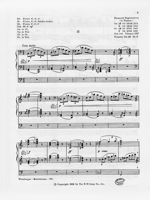 No. 2 from Meditations, Three Preludes for Organ Solo